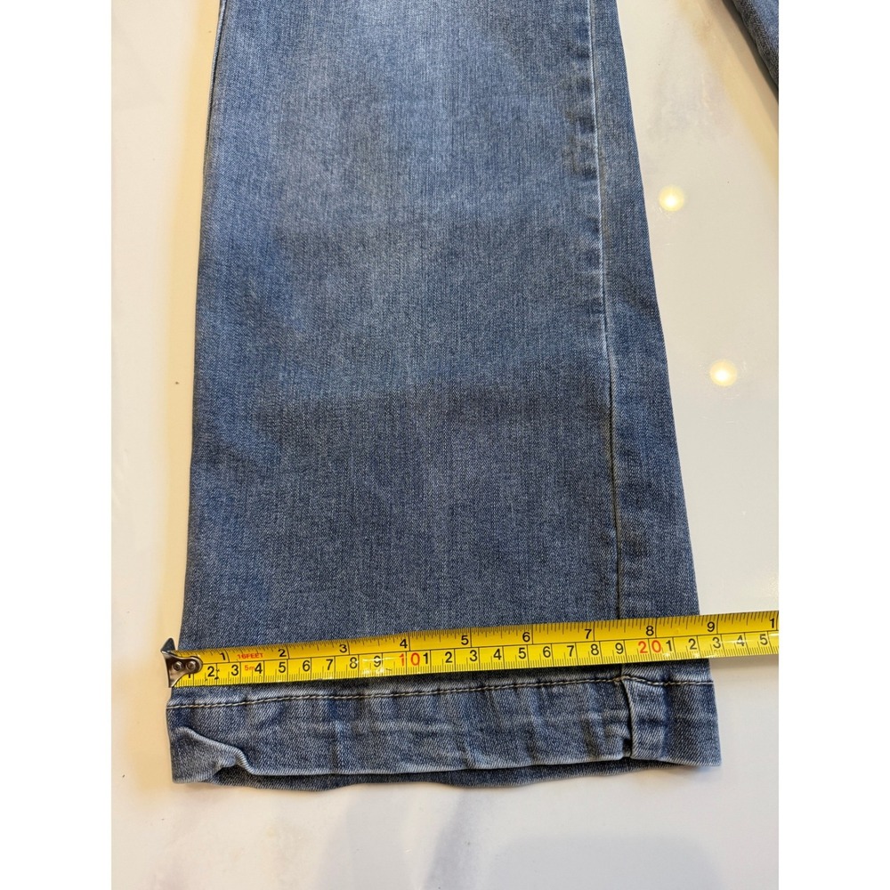 Ed Hardy Wide Leg Denim Jeans Blue Tattoo Graphic Embroidered Size 24 Y2K - Picture 7 of 7